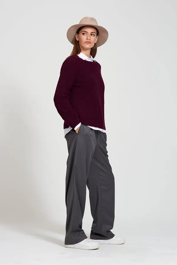 0039 Italy TASMIN NEW CHARCOAL CORDUROY TROUSERS