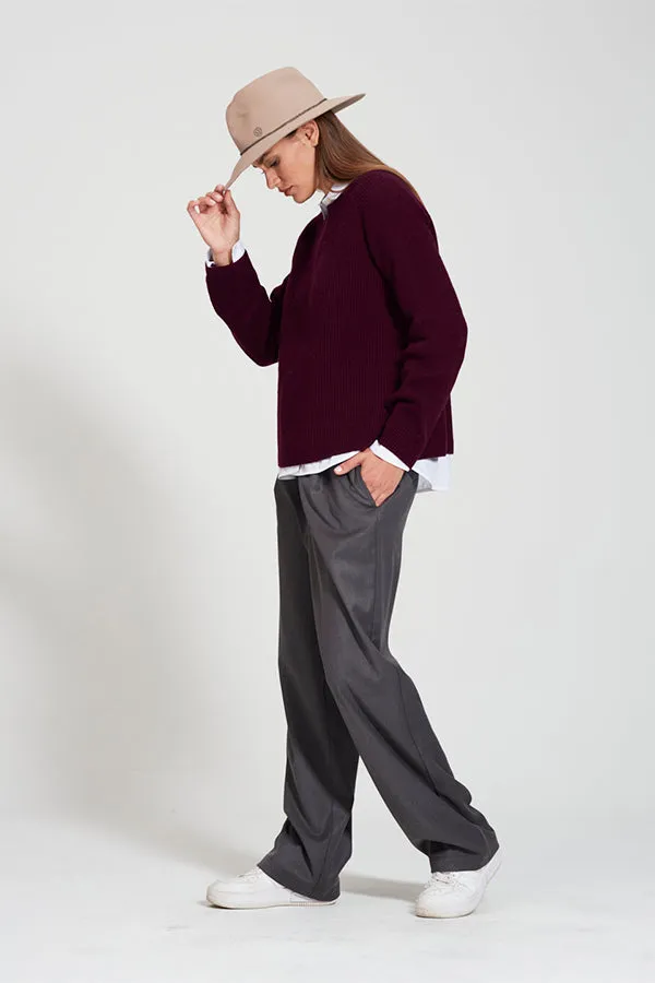 0039 Italy TASMIN NEW CHARCOAL CORDUROY TROUSERS