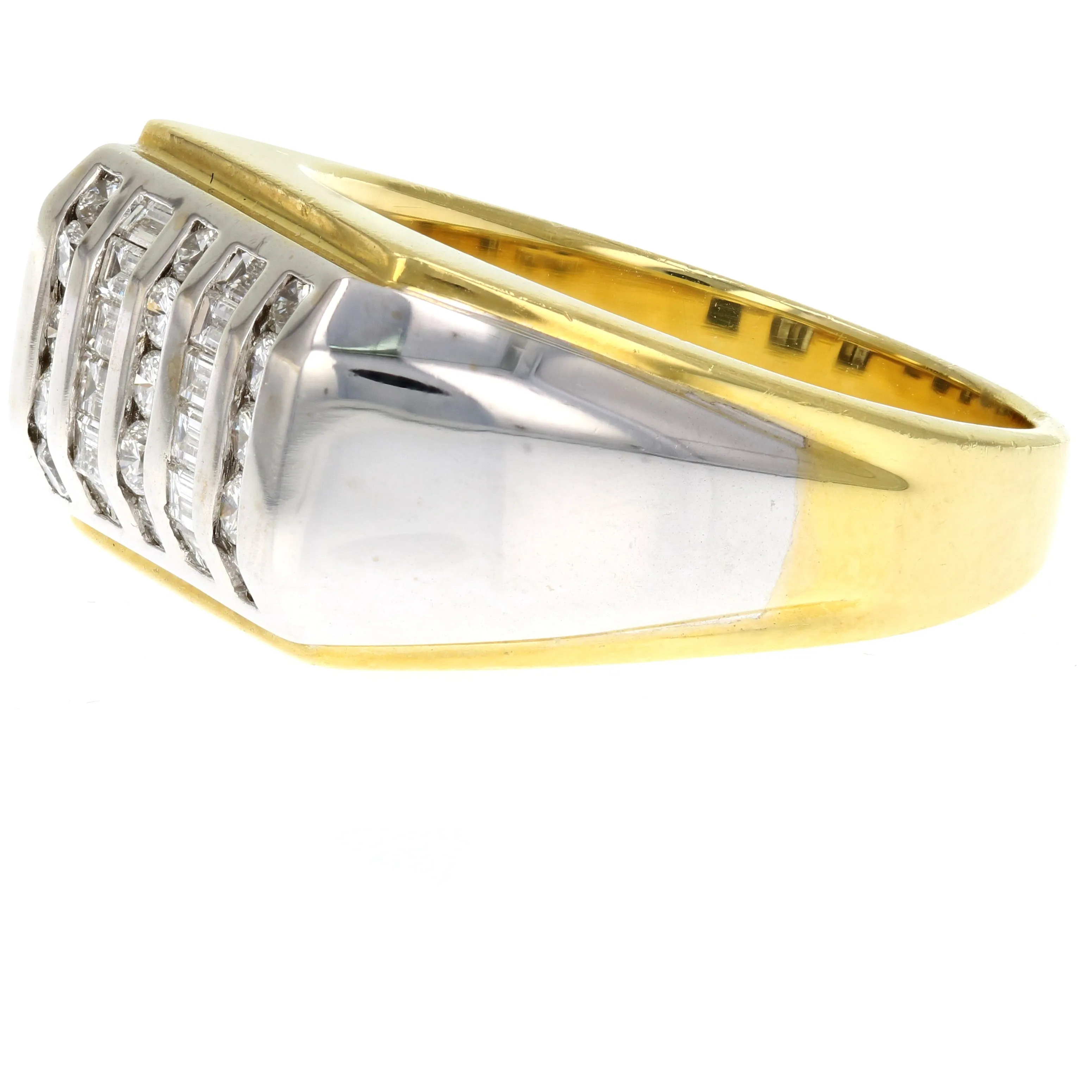 0.63 cttw Men's Diamond Engagement Ring 18K Two Tone Gold SI1 Clarity