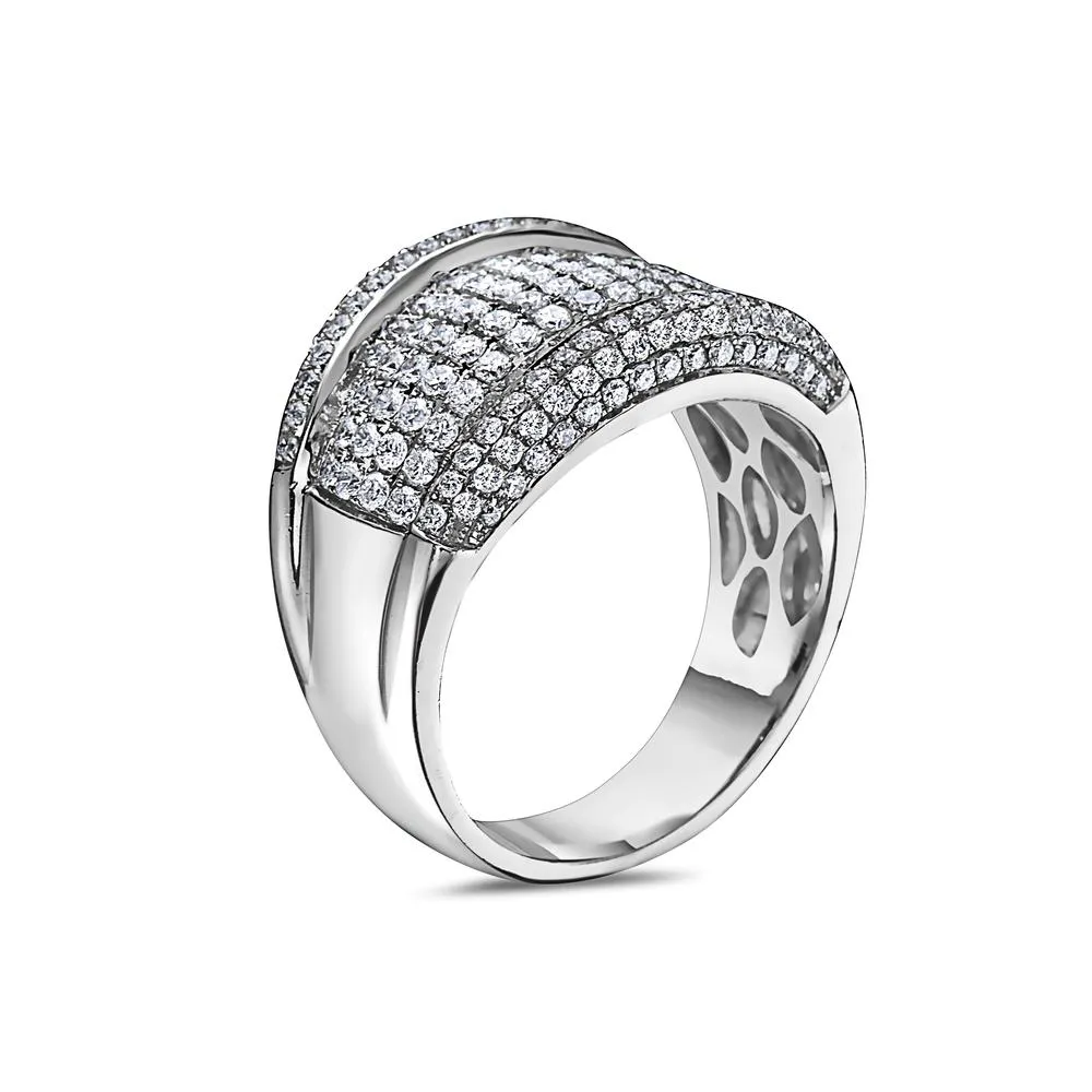 14K White Gold Ring for Men with 2.15 Carat Diamonds