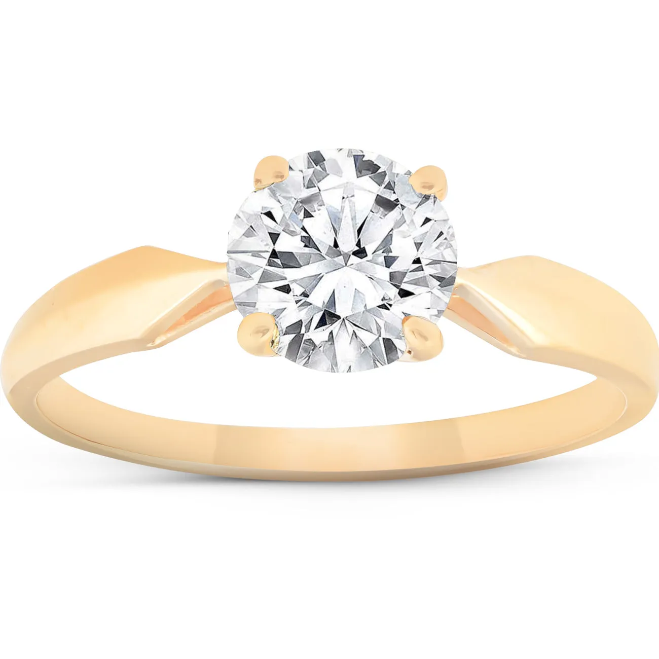 1.75 Carat Total Diamond Weight Solitaire Engagement Ring in 14k Yellow Gold