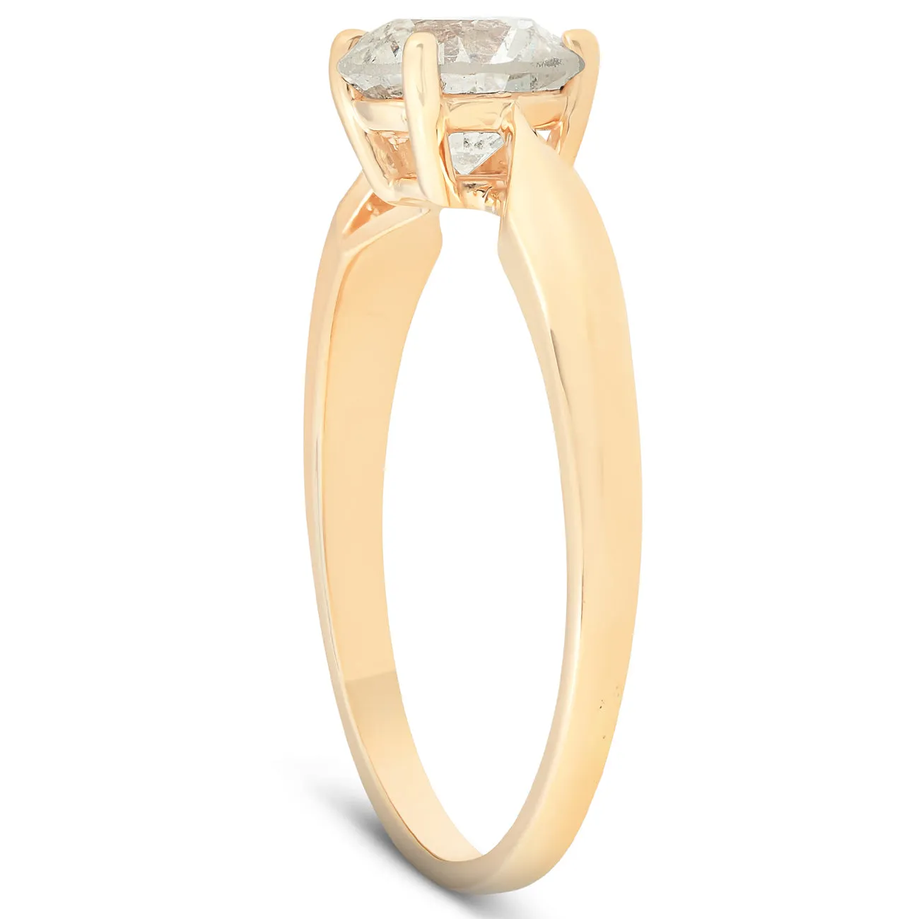 1.75 Carat Total Diamond Weight Solitaire Engagement Ring in 14k Yellow Gold