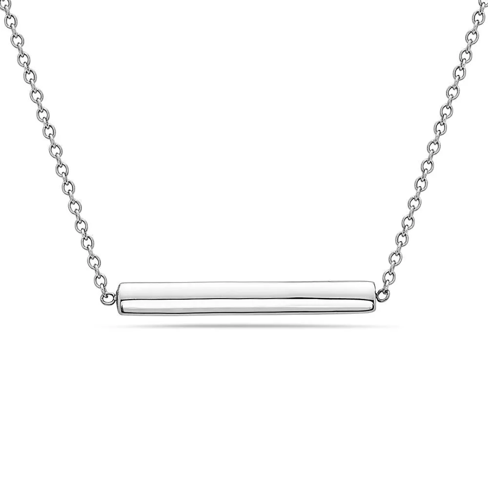 Women's 18K White Gold Floating Bar Necklace