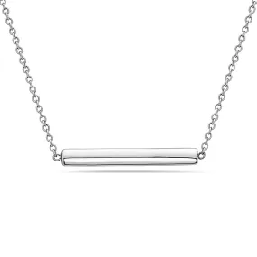 Women's 18K White Gold Floating Bar Necklace