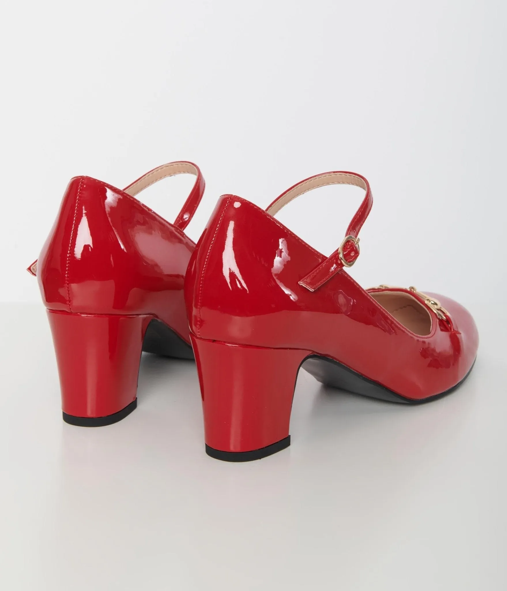 1970s Red Patent Leather Mary Jane Heels