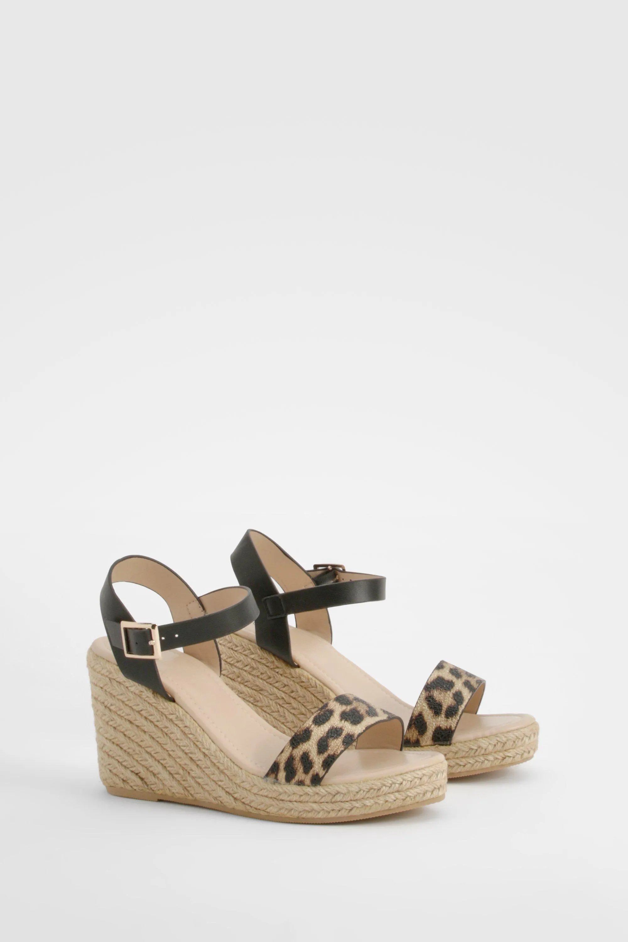 2 Part Leopard Print Wedges