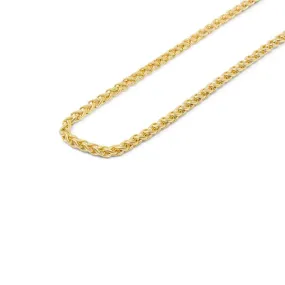 24-inch gold ion plated stainless steel wheat chain