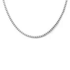 2MM Stainless Steel Box Chain Men's Necklace 30 Inch.