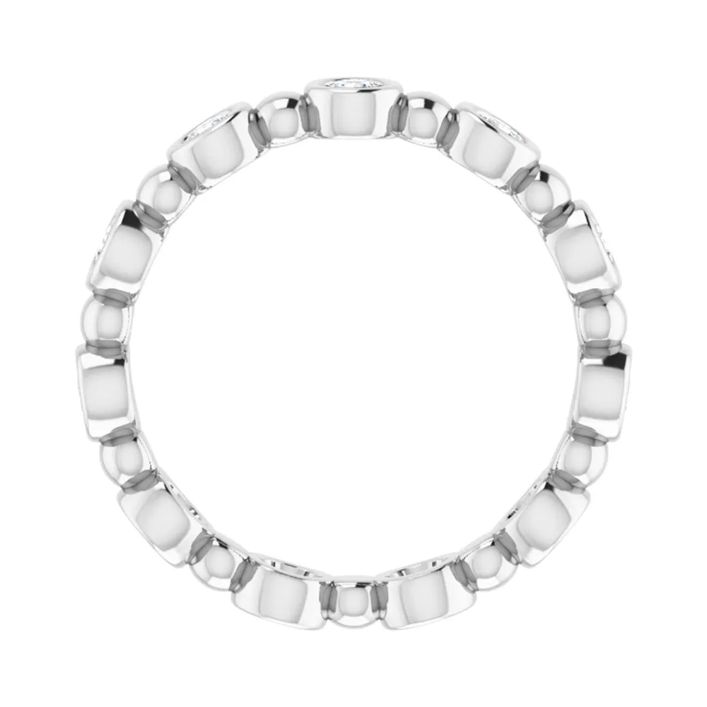 3.5mm 14K White Gold 1/2 CTW Diamond Bezel Set Eternity Band