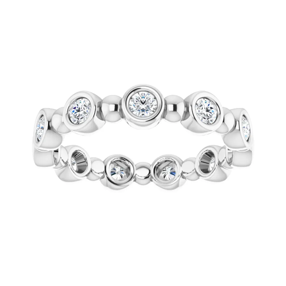 3.5mm 14K White Gold 1/2 CTW Diamond Bezel Set Eternity Band