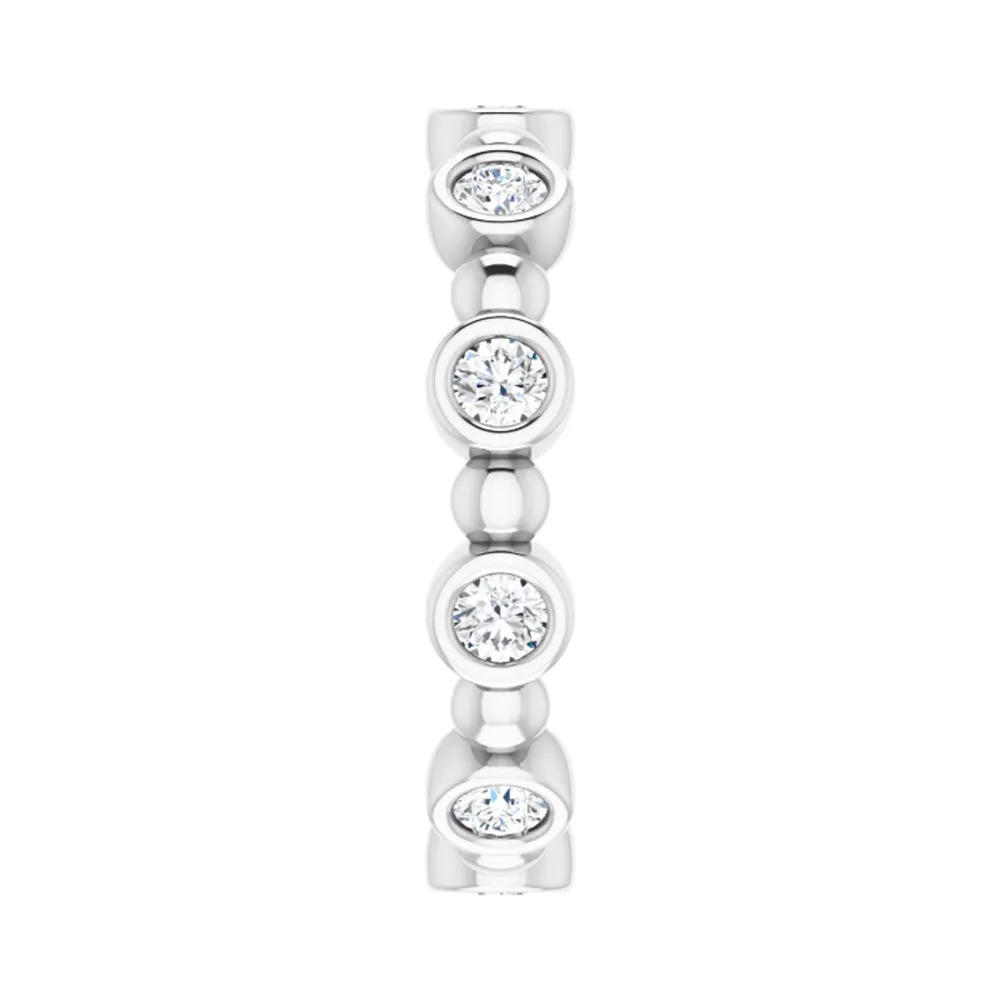 3.5mm 14K White Gold 1/2 CTW Diamond Bezel Set Eternity Band