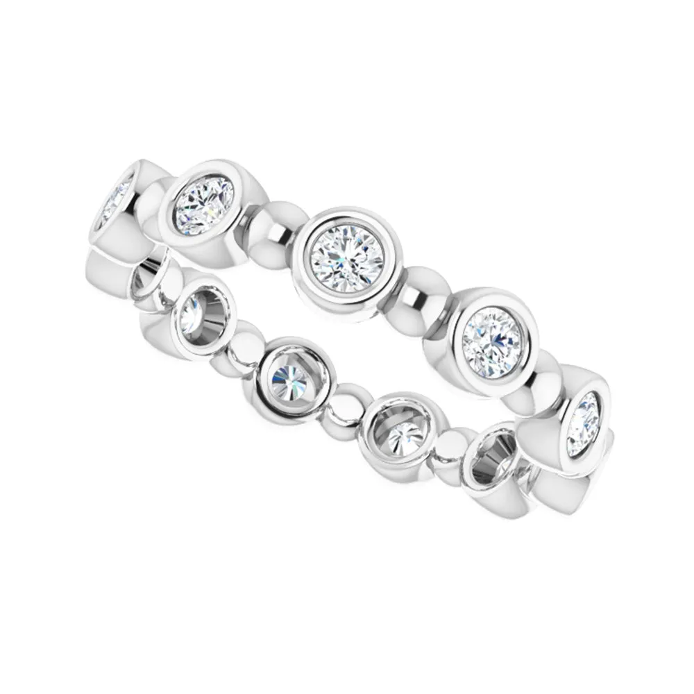 3.5mm 14K White Gold 1/2 CTW Diamond Bezel Set Eternity Band