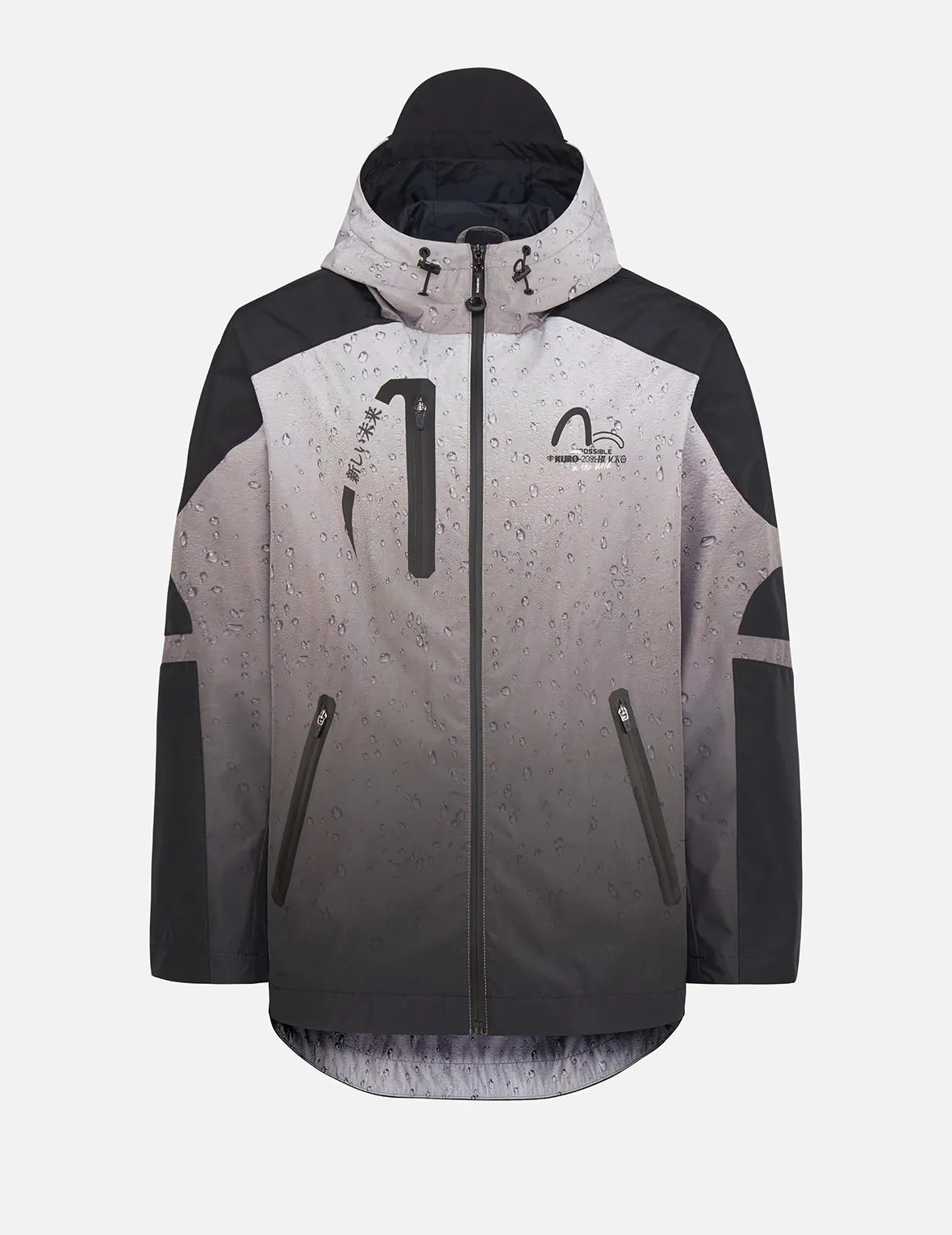 3D Raindrop Print Trail Windbreaker Jacket