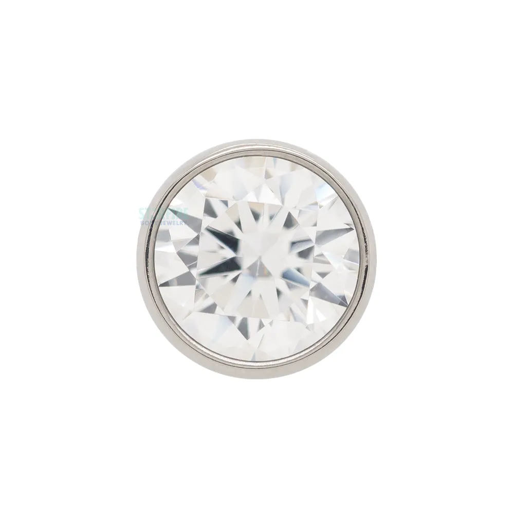 4mm Bezel-Set Brilliant-Cut Gem on Flatback