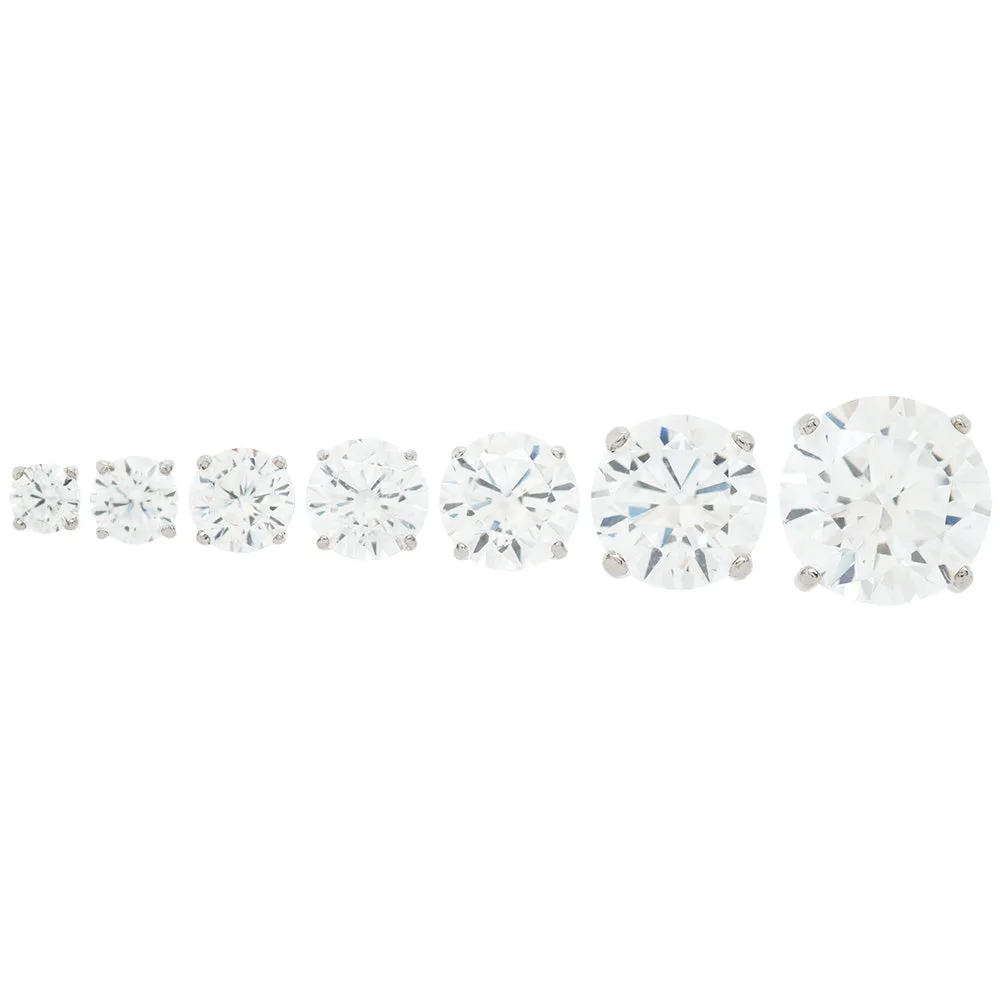 4mm Tiffany Prong-Set Brilliant-Cut Gem Threaded End