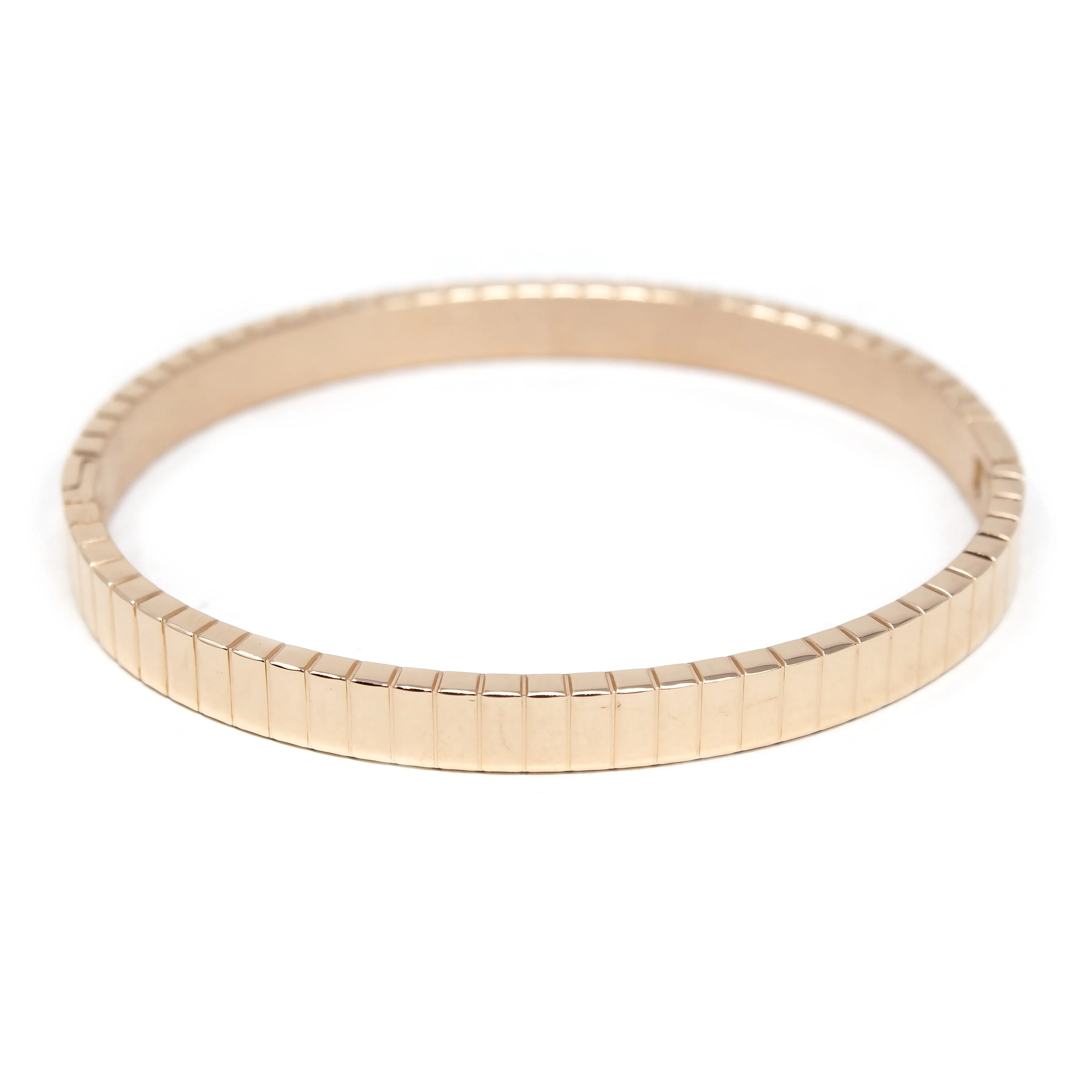 6mm Striped Rose Gold Stainless Steel Bangle