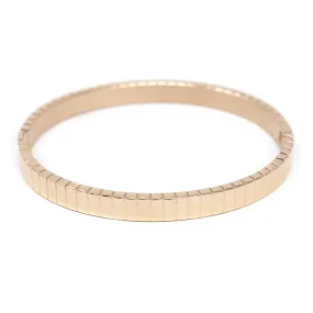 6mm Striped Rose Gold Stainless Steel Bangle