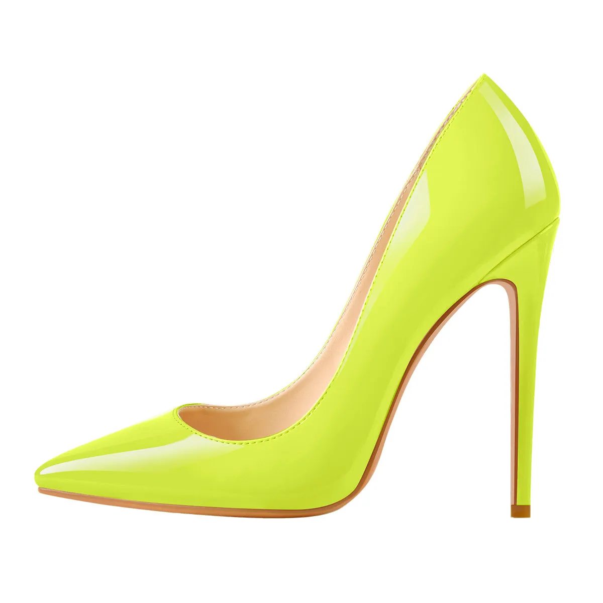 Yellow Pointed Toe Pumps Classic Stilettos