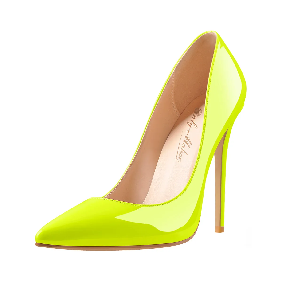 Yellow Pointed Toe Pumps Classic Stilettos