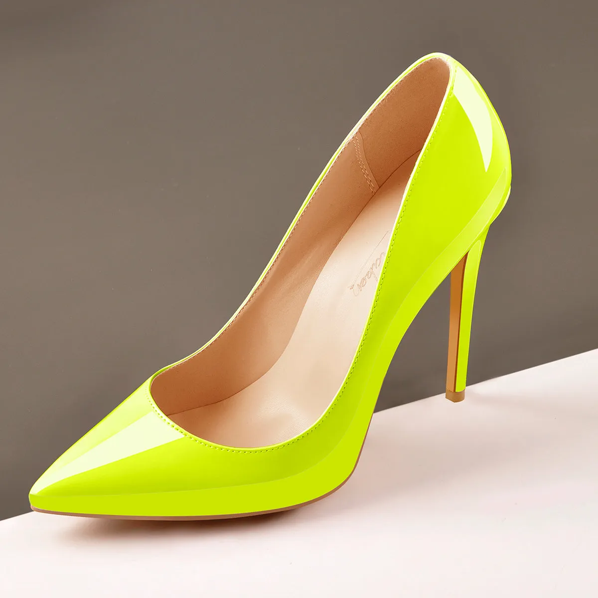 Yellow Pointed Toe Pumps Classic Stilettos