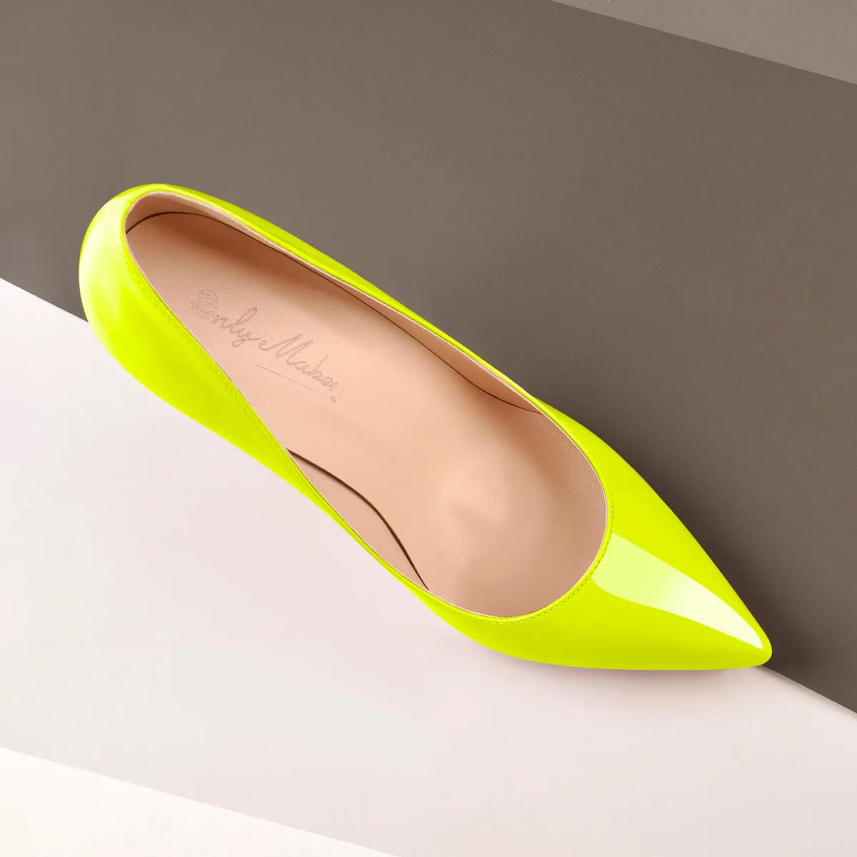 Yellow Pointed Toe Pumps Classic Stilettos