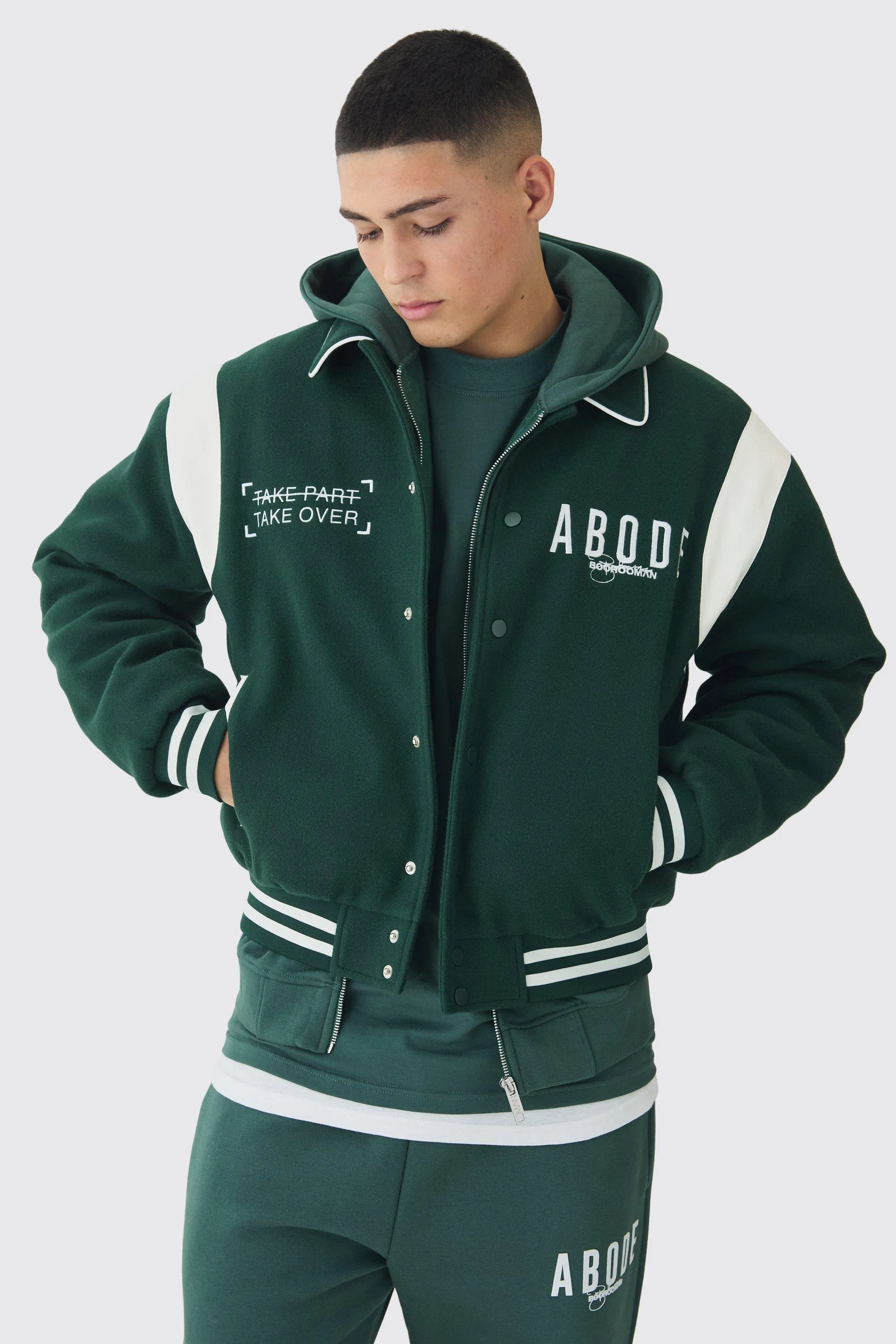 Abode Boxy Fit Varsity Jacket