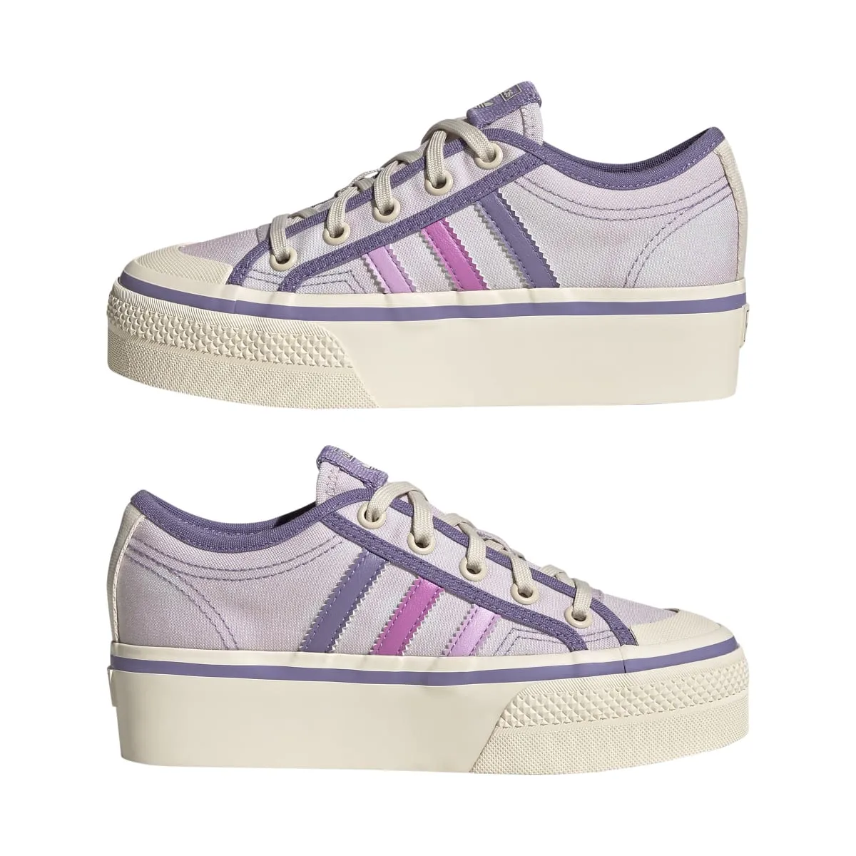 ADIDAS GY7051 NIZZA PLATFORM JR'S (Medium) Pink/Lilac/White Textile Lifestyle Shoes