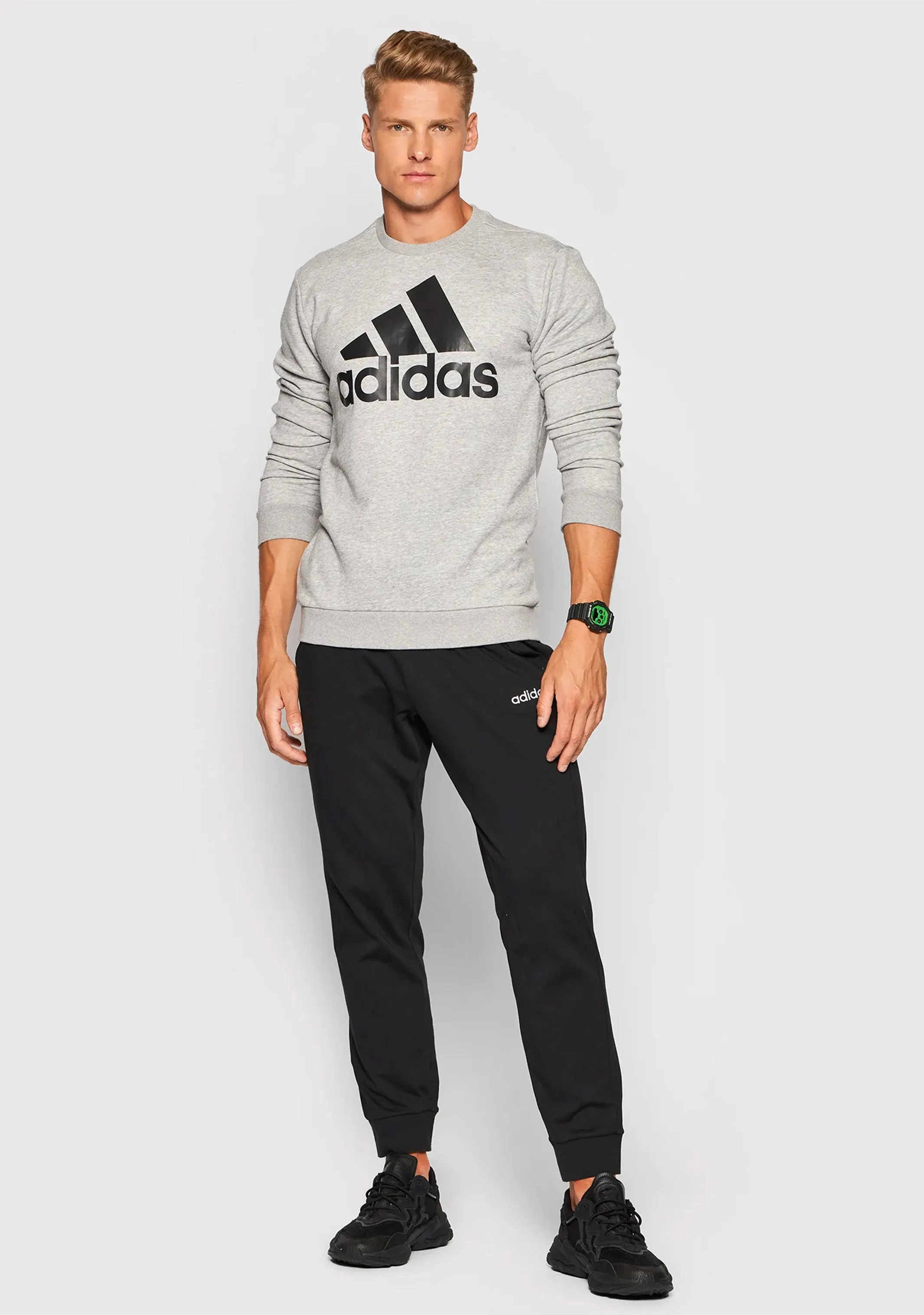 Adidas Mens Big Logo Sweatshirt Gray  GK9077