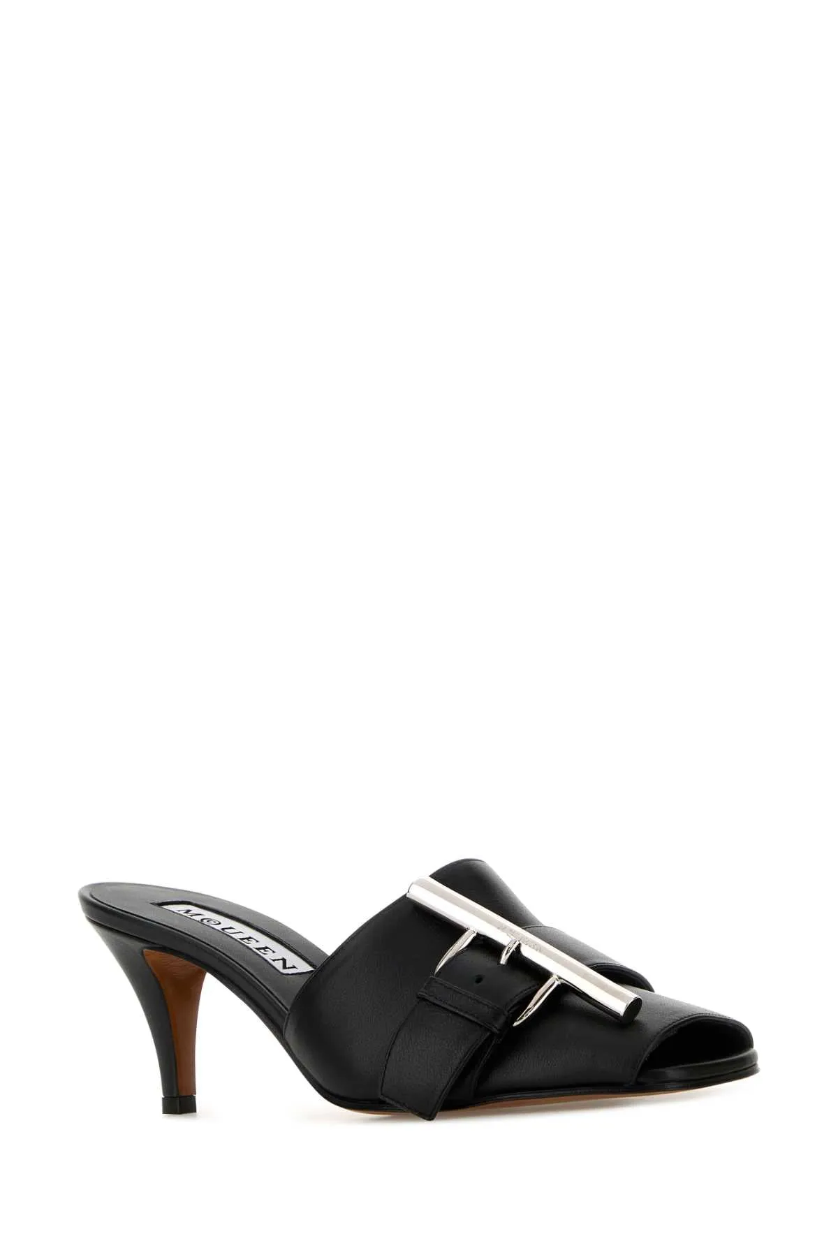 Alexander Mcqueen Black Leather Mules