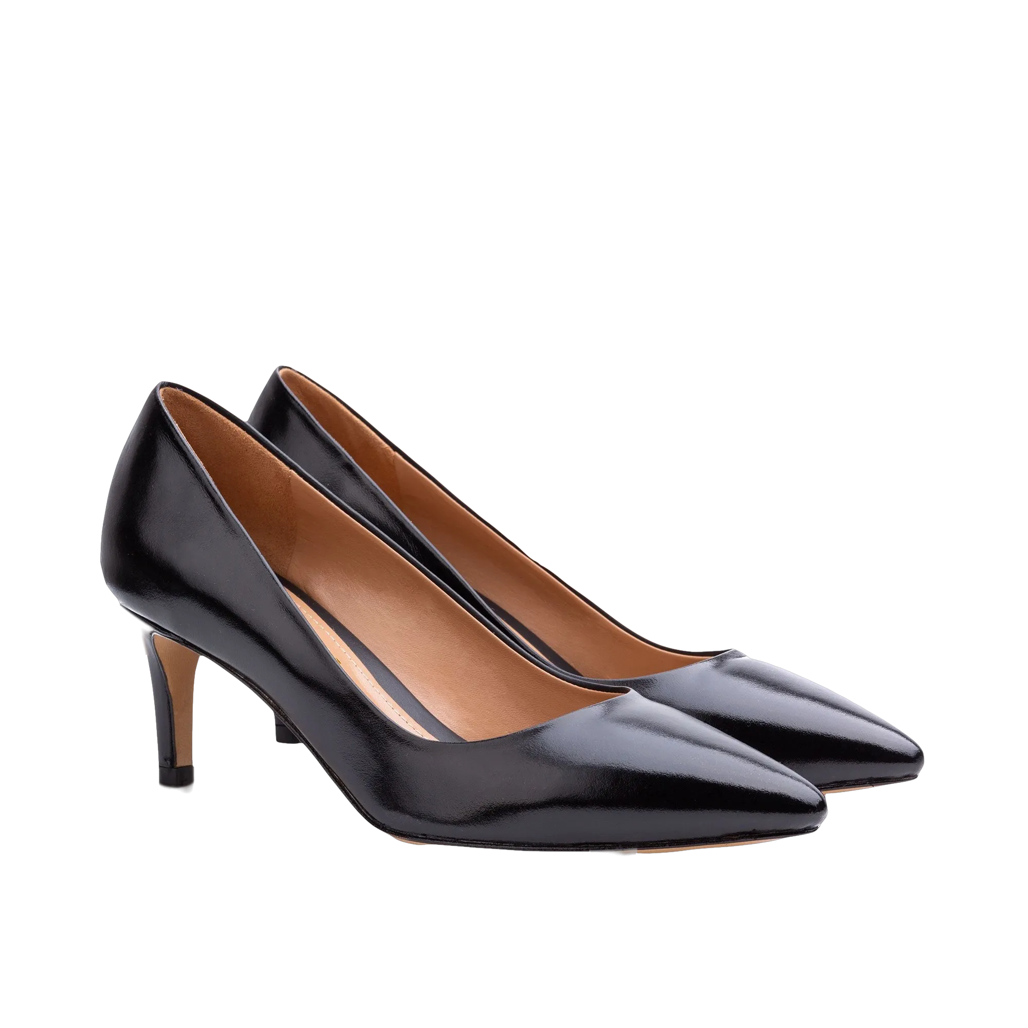 Alice Black Leather Stiletto - Black Stiletto Heels