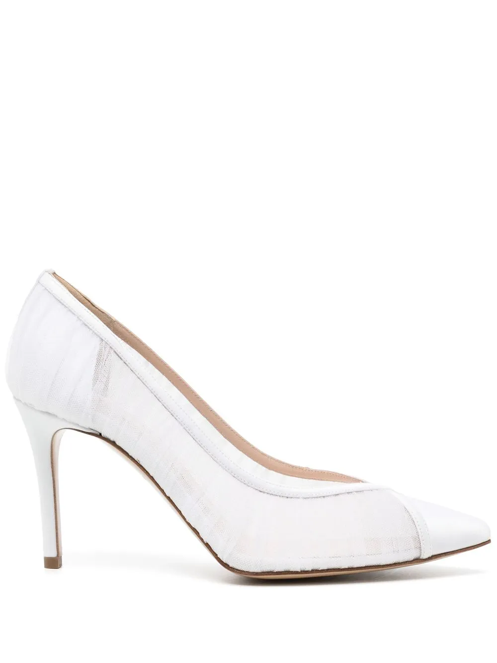 Andrea Wazen 85mm Nora pumps - White