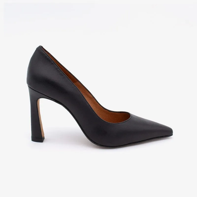 ANGEL ALACRON LARIAH BLACK STILLETO PUMPS