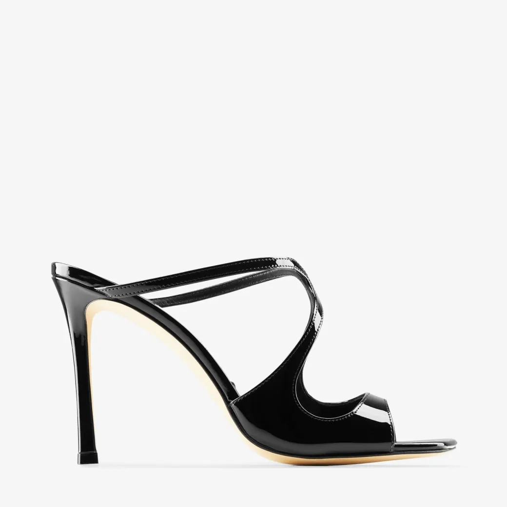 Anise 95 Black Patent Leather Mules