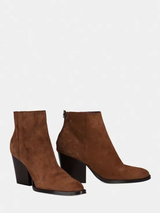 Heeled ankle boots with crust detail