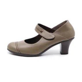 Anna Oak Soft Walking Strap Heels