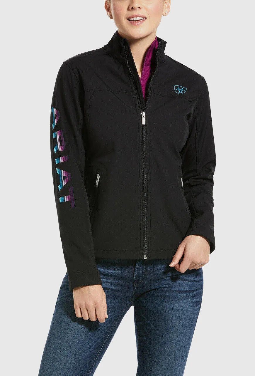 Ariat Ladies New Team Softshell Jacket - Black & Serape Print