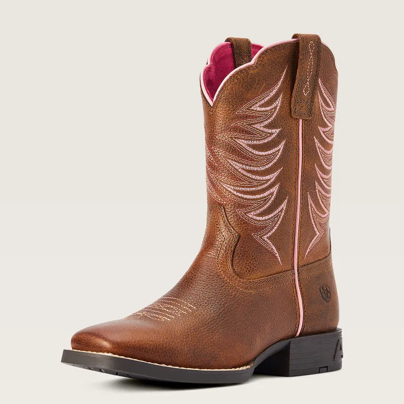 Ariat Youth Firecatcher Rowdy Brown Square Toe Boots