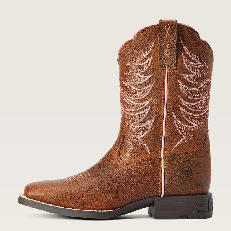 Ariat Youth Firecatcher Rowdy Brown Square Toe Boots