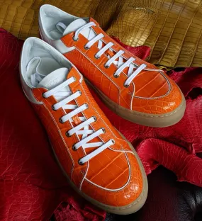 Ascot Sneakers - Orange Crocodile