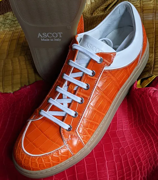 Ascot Sneakers - Orange Crocodile