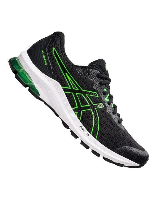 Asics Mens Running Gel Phoenix 11 Trainers In Black And Green