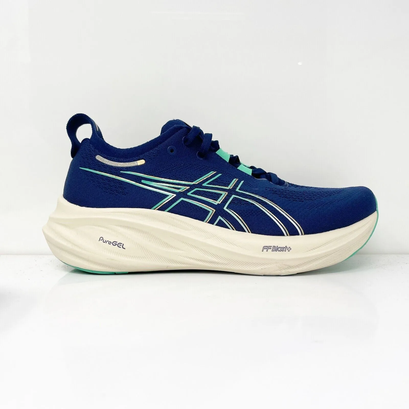 Asics Womens Gel Nimbus 26 1012B602 Blue Running Shoes Sneakers Size 10 W