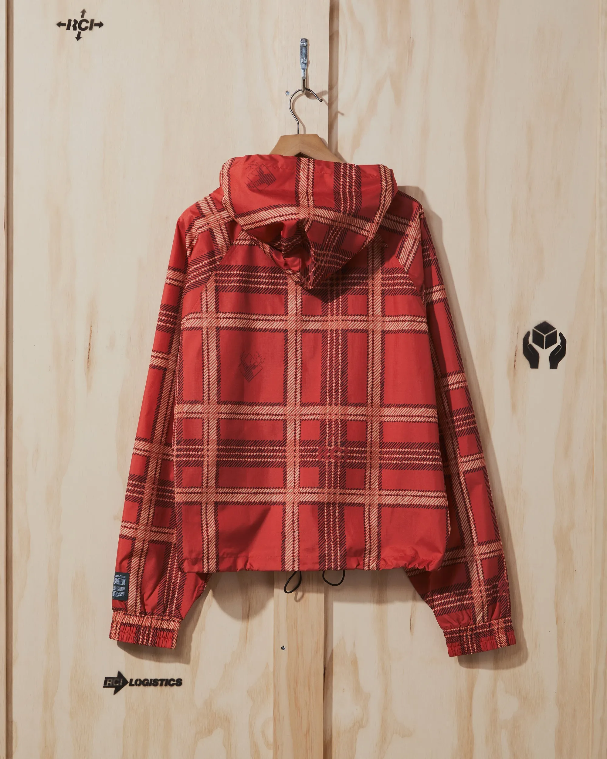 AW22 Ripstop Hooded Jacket in Red Plaid