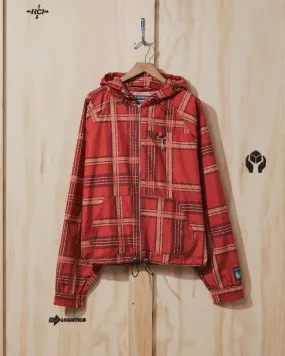 AW22 Ripstop Hooded Jacket in Red Plaid