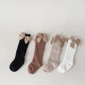 Baby Girls' Solid Color Bow Socks Wholesale