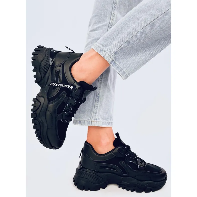 Bains Black wedge sneakers