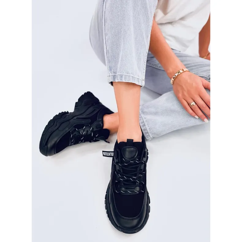 Bains Black wedge sneakers