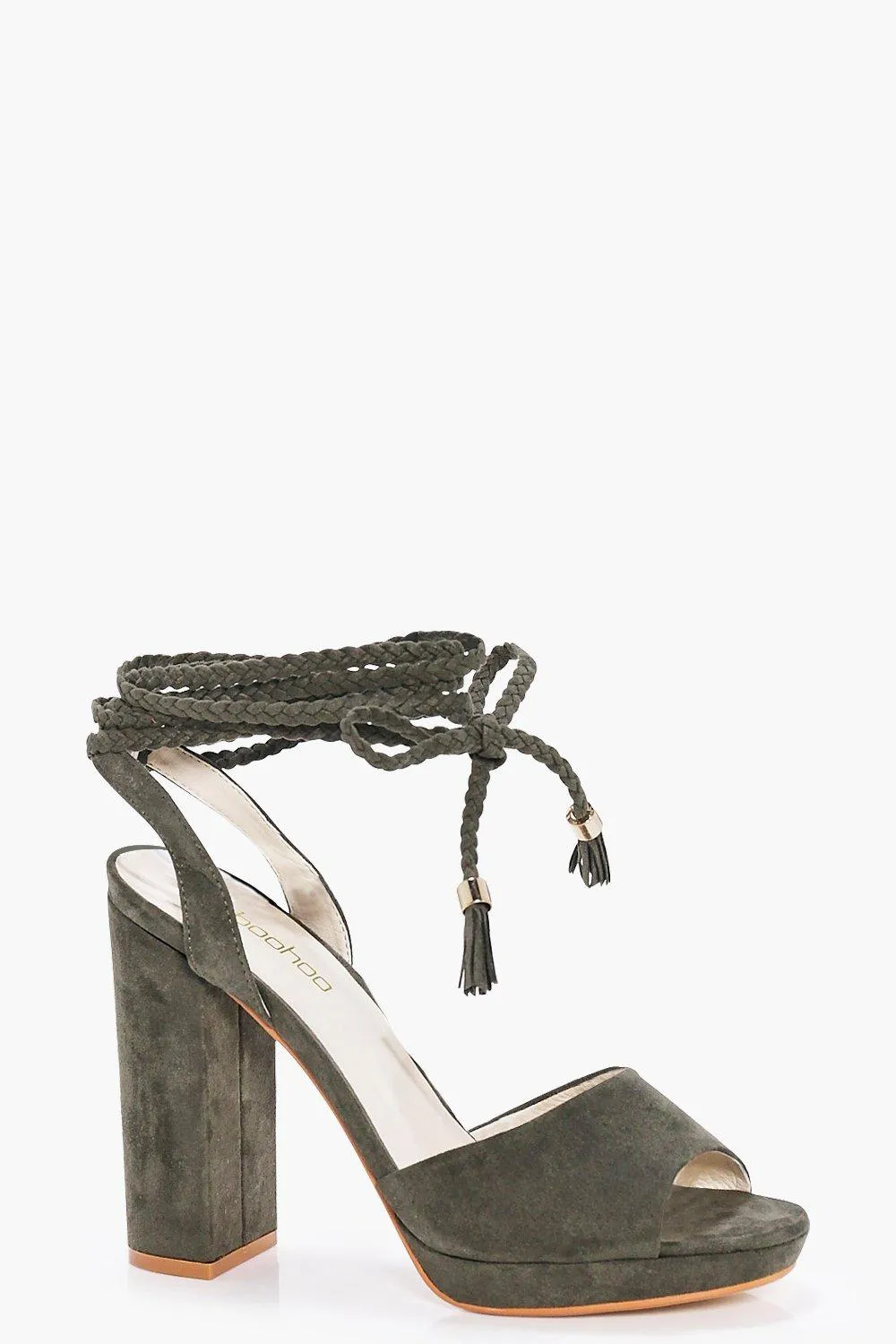 Beatrice Plaited Wrap Strap Platform Heels