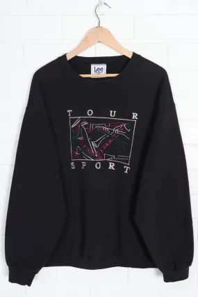 Black Embroidered Tour Sport LEE SPORT Sweatshirt USA Made (L)