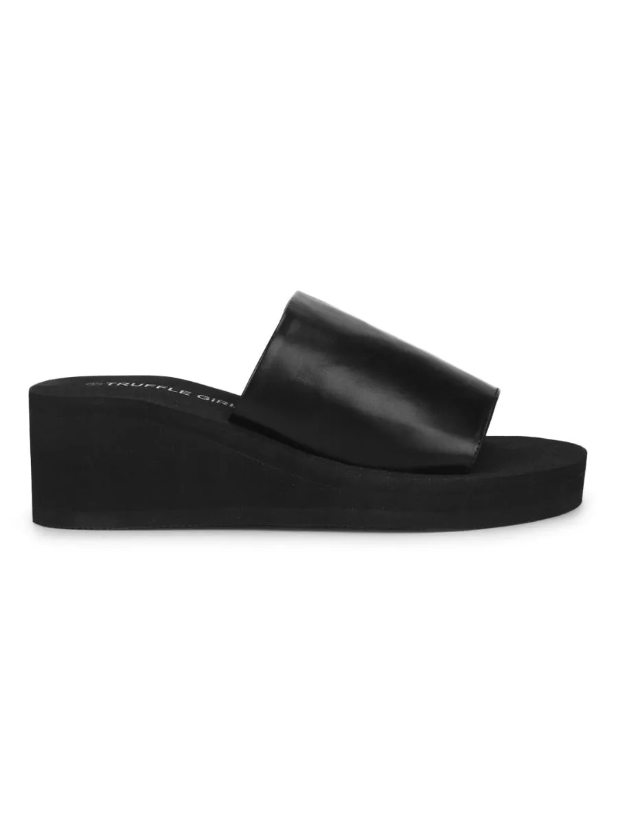 Black EVA Slip On Wedges